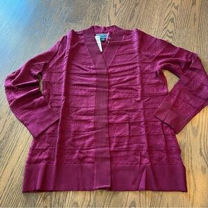 NWT Karen Scott light weight burgundy cardigan size Medium